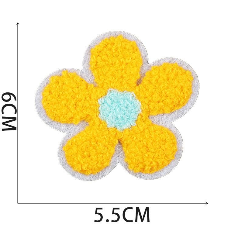 Fashion Cartoon Flower Shell Embroidered Cloth Sticker Hot-Melt Adhesive Chenille Patch