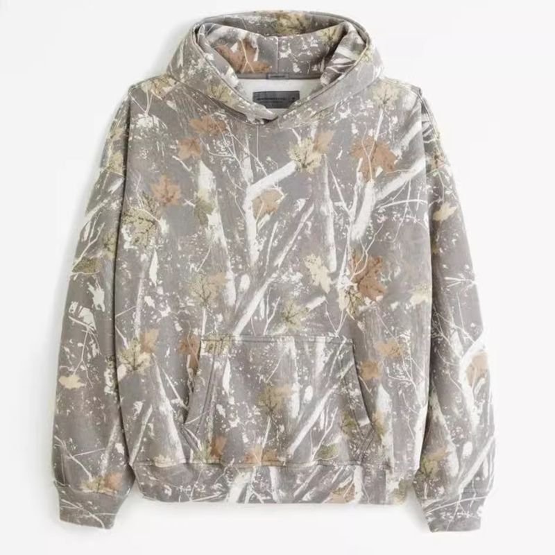 Autumn Winter Men Long Sleeve Camouflage Jungle Maple Leaf Branch Pattern 3d Printed Hoodie