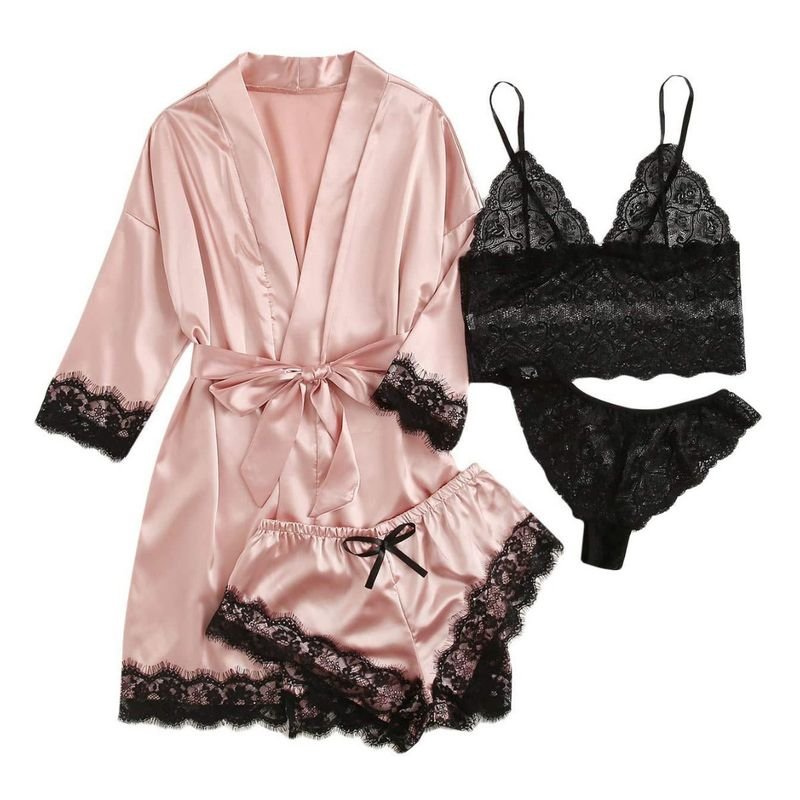 Women Sexy Home Pajamas Four-Piece Set