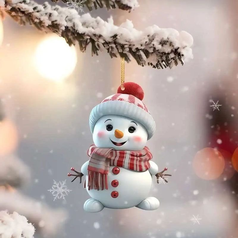 Christmas Decoration Cute Cartoon Snowman Pendant