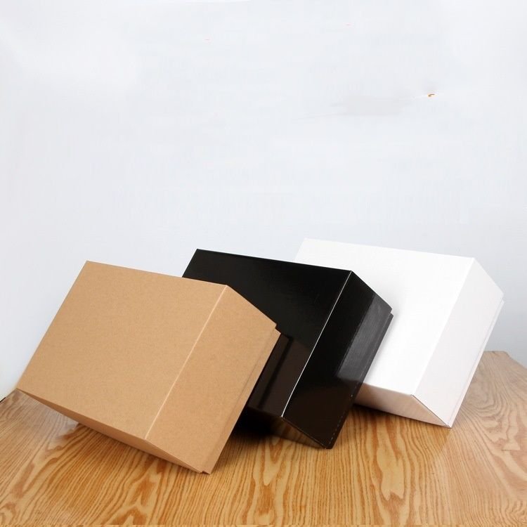 Cover Carton Kraft Paper White Black Storage Shoe Packaging Box