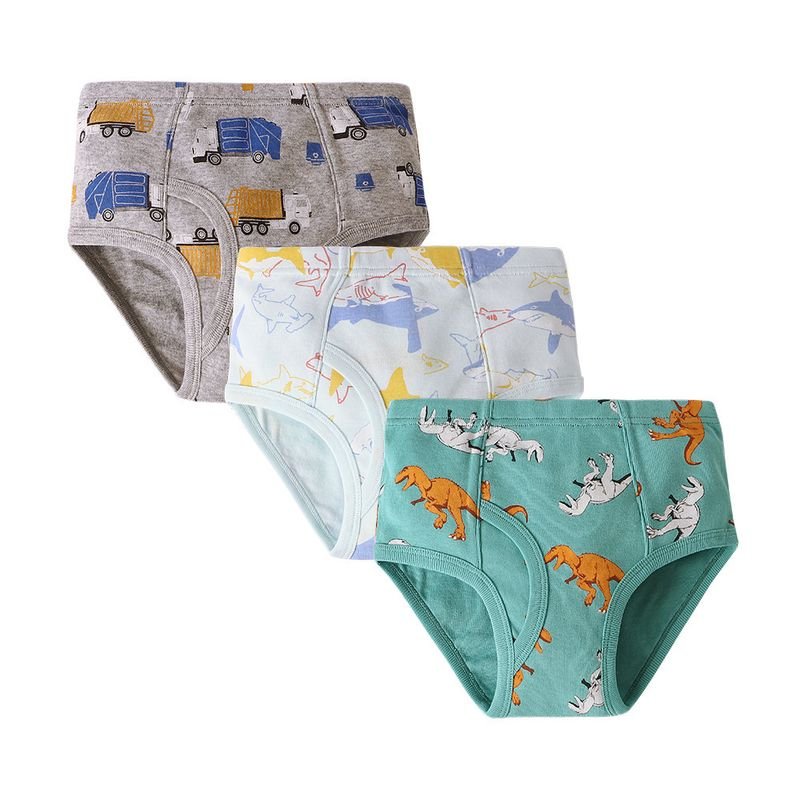Kids Toddler Boys Cute Cartoon Stripe Dinosaur Print Cotton Briefs